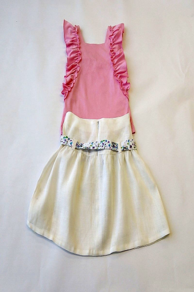 Блуза, юбка Юнона М6629 розовый+белый - фото 2