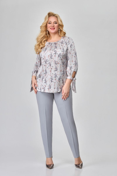Блуза, брюки, жилет Svetlana-Style 1721 серый+молочный - фото 3