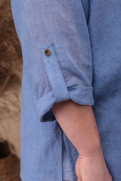Блуза, брюки, туника Линия Л А-1729 голубой-белый - фото 3