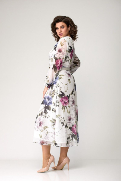 Платье Moda Versal П2360 молочный+фиолетовый - фото 3
