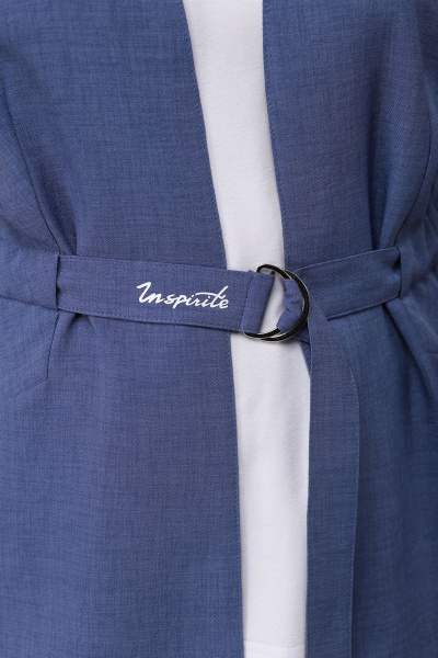 Блуза, брюки, жилет Линия Л А-1730 синий-белый - фото 2
