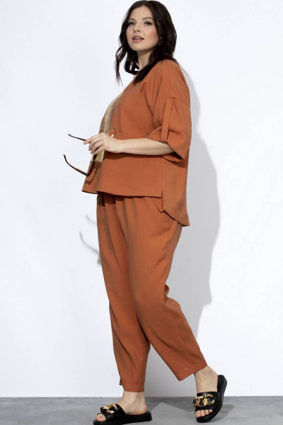 Блуза, брюки SOVA 11095 оранж - фото 3
