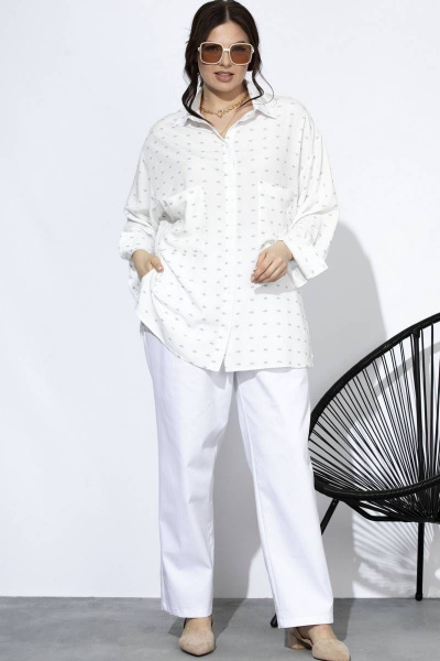 Рубашка SOVA 11100 молочный_дизайн - фото 4