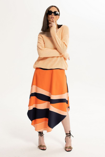 Джемпер, юбка Diva 1535 персик-оранжевый - фото 3