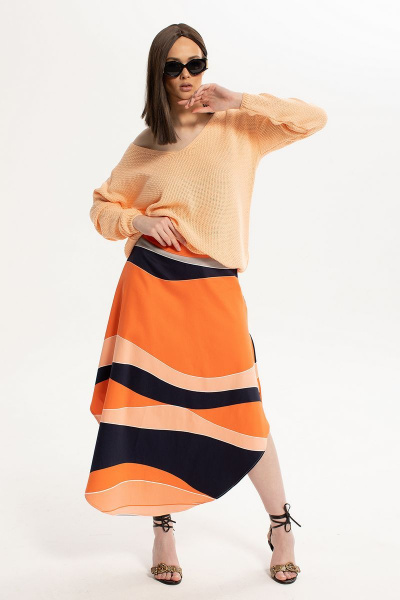 Джемпер, юбка Diva 1535 персик-оранжевый - фото 2