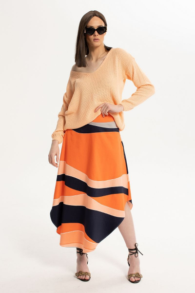 Джемпер, юбка Diva 1535 персик-оранжевый - фото 1