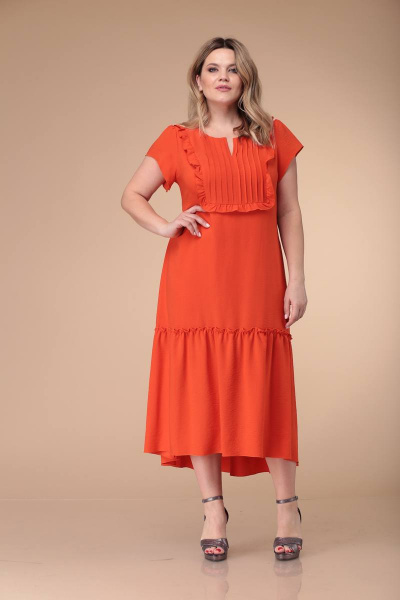 Платье Verita 1188 оранжевый - фото 4