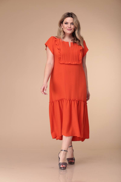 Платье Verita 1188 оранжевый - фото 6