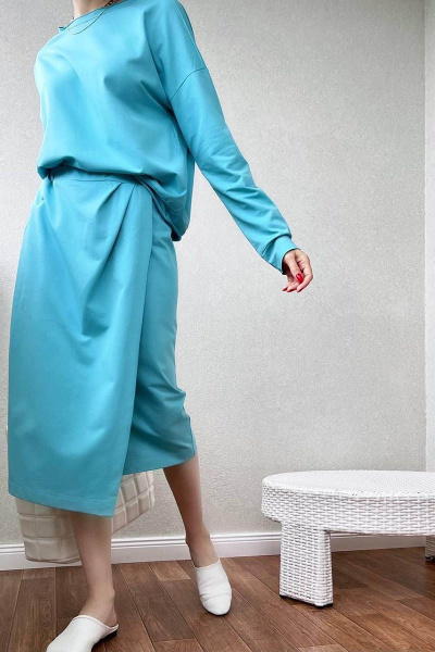 Джемпер, юбка Individual design 20119 голубой - фото 2