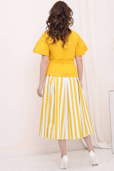 Блуза, юбка Мода Юрс 2688-1 желтый_полоска - фото 5