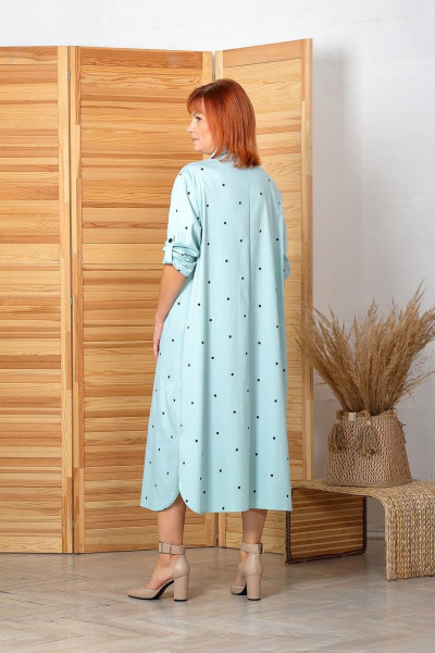 Платье Соджи 544 голубой/горох - фото 3