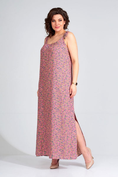 Платье Liona Style 749 розово-бежевый - фото 1