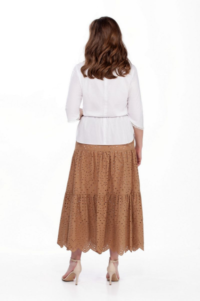 Блуза, юбка TEZA 184 коричневый - фото 2