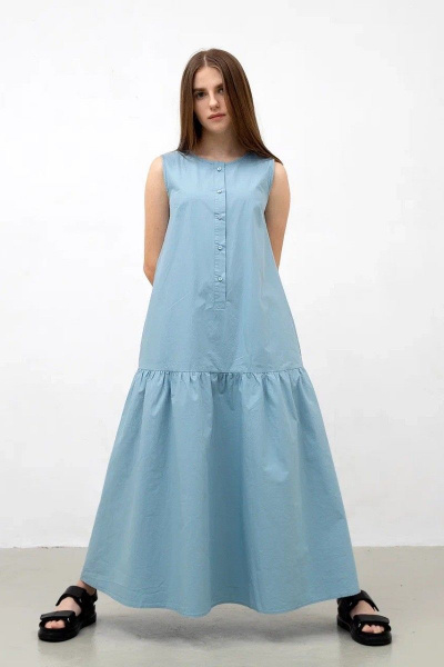 Платье Individual design 21149 серо-голубой - фото 1