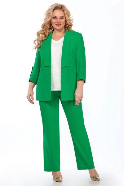 Блуза, брюки, жакет Элль-стиль 2196 зеленый - фото 1