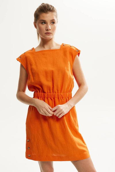 Платье DAVA 143 оранжевый - фото 2