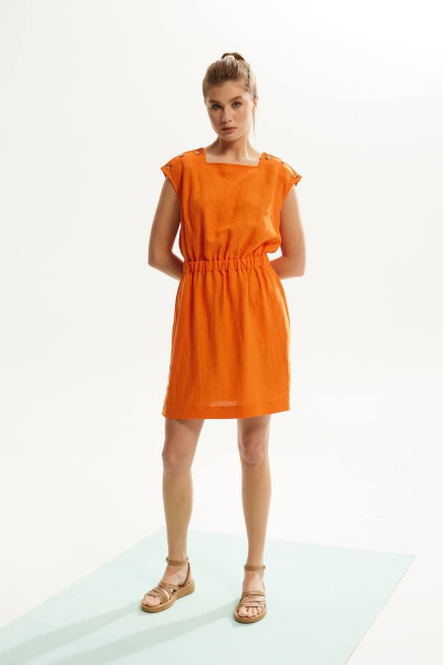 Платье DAVA 143 оранжевый - фото 1