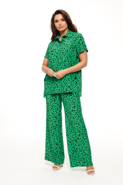 Блуза, брюки Beautiful&Free 6007 зелень - фото 1