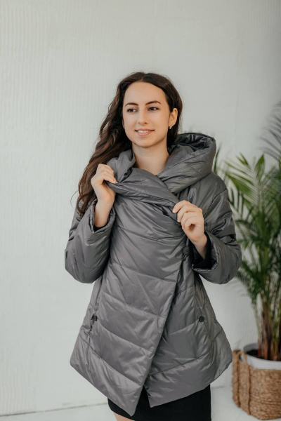 Куртка Стильная леди М 661 серый - фото 2
