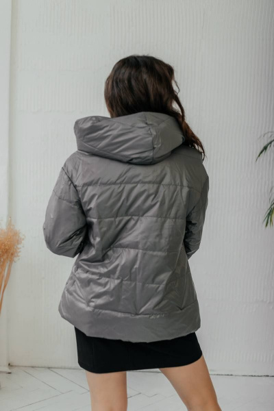Куртка Стильная леди М 661 серый - фото 4