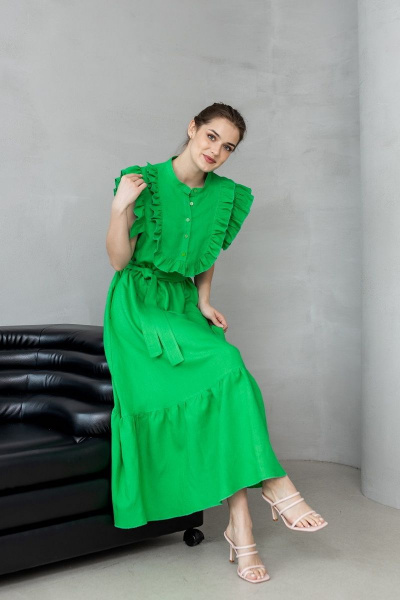 Платье Atelero 1067 зеленый - фото 6