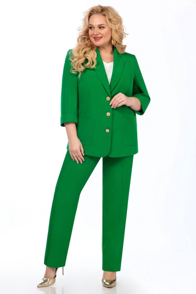 Блуза, брюки, жакет Элль-стиль 2197 зеленый - фото 2
