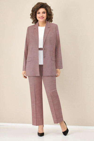 Блуза, брюки, жакет VOLNA 1281 бежево-розовый - фото 3