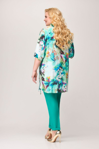 Блуза, брюки Svetlana-Style 1661 бирюзовый+цветы - фото 2