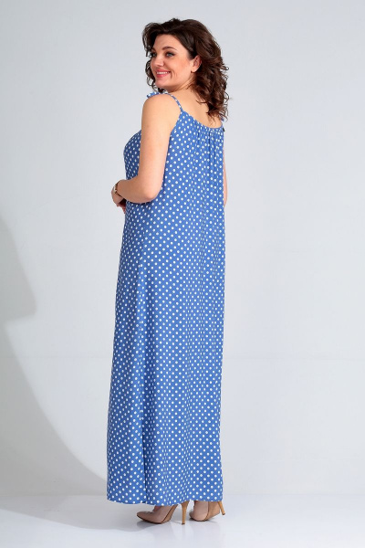 Жакет, платье Liona Style 589 синий-горох - фото 4