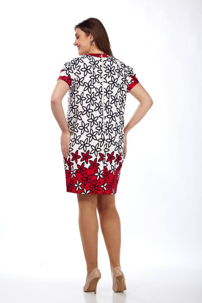 Платье Lady Style Classic 1075 молочный_с_красным - фото 3