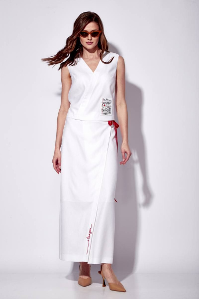 Топ, юбка Viola Style 2711 белый - фото 1