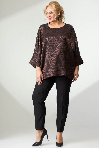 Блуза, брюки Angelina & Сompany 636/4 шоколад - фото 4