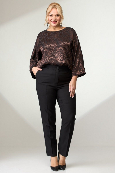 Блуза, брюки Angelina & Сompany 636/4 шоколад - фото 3