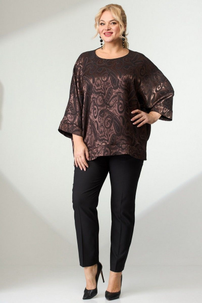 Блуза, брюки Angelina & Сompany 636/4 шоколад - фото 2
