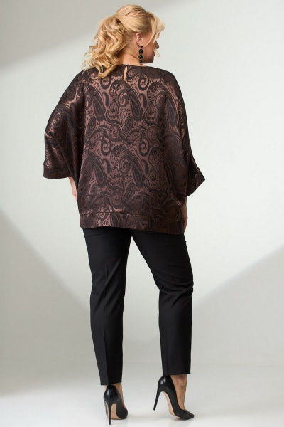 Блуза, брюки Angelina & Сompany 636/4 шоколад - фото 5