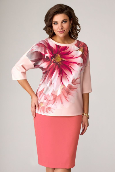 Блуза, юбка Мишель стиль 1106 коралл - фото 4