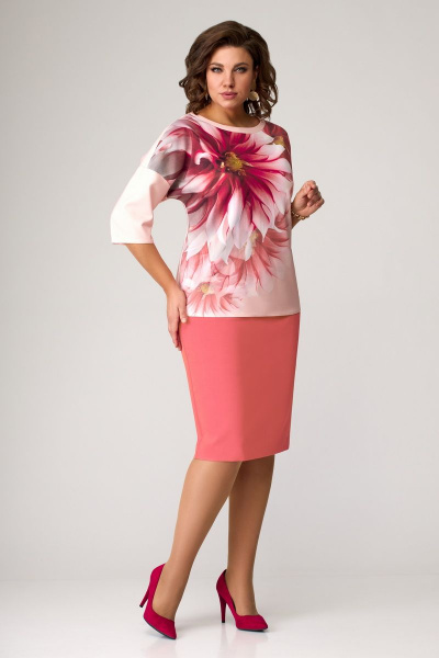 Блуза, юбка Мишель стиль 1106 коралл - фото 3