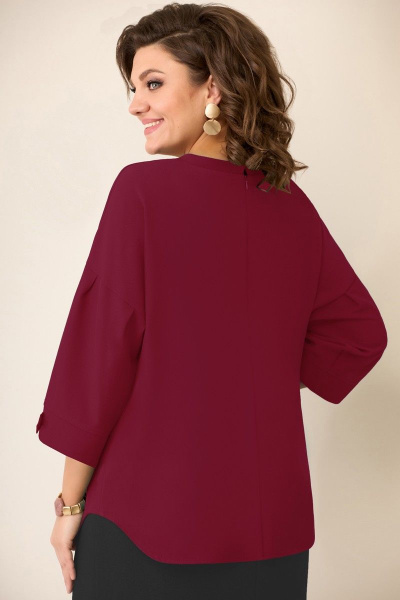 Блуза VOLNA 1216 бруснично-красный - фото 2