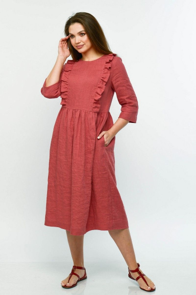 Платье MALI 420-106 лососево-красный - фото 1