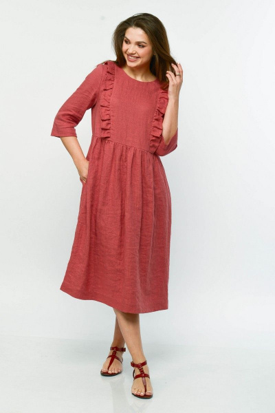 Платье MALI 420-106 лососево-красный - фото 2
