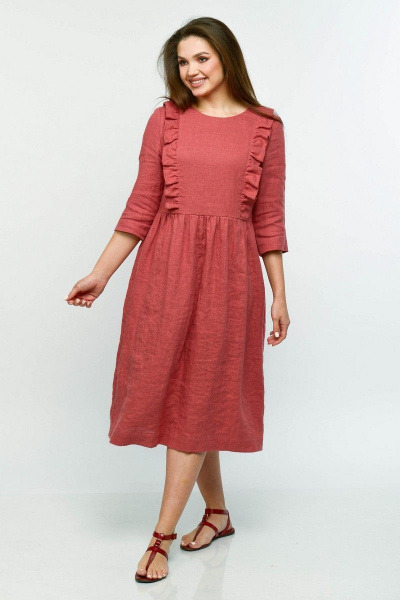 Платье MALI 420-106 лососево-красный - фото 3