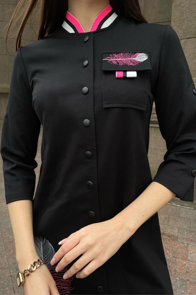 Платье USOVA 0058(П) черный/розовый - фото 6