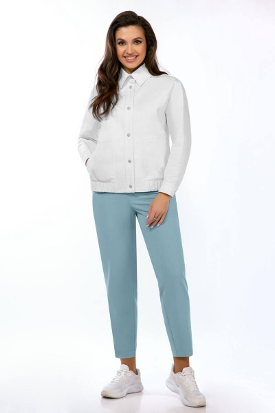 Блуза, брюки, куртка Olegran 4005 белый+голубой - фото 2