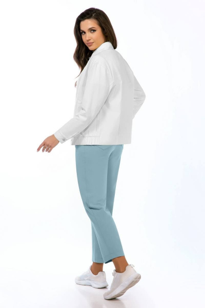 Блуза, брюки, куртка Olegran 4005 белый+голубой - фото 3