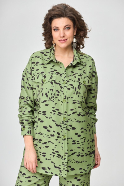Брюки, рубашка ANASTASIA MAK 1091 оливка - фото 6