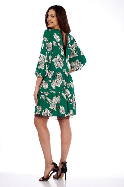Платье Милора-стиль 1035 зеленое_в_цветы - фото 2