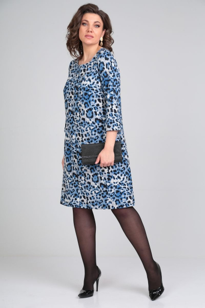 Платье Michel chic 2121 синий-леопард - фото 5