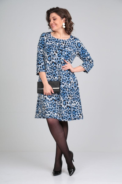 Платье Michel chic 2121 синий-леопард - фото 4