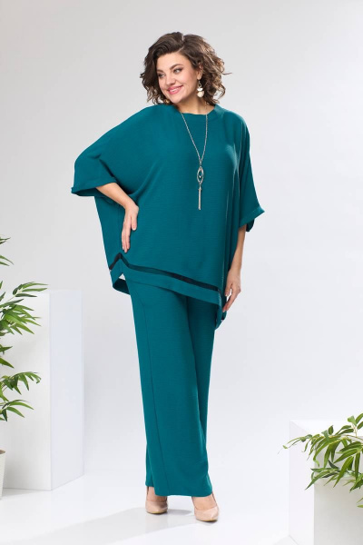 Блуза, брюки Romanovich Style 2-2430 изумруд - фото 1