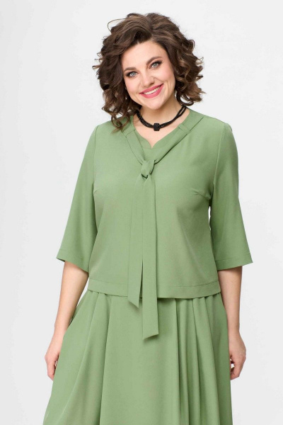 Блуза, юбка Асолия 1360 олива - фото 9